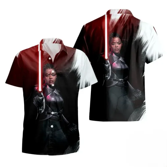 Discover Disney Star Wars Reva Obi-Wan Kenobi Red Saber Hawaiian Shirt