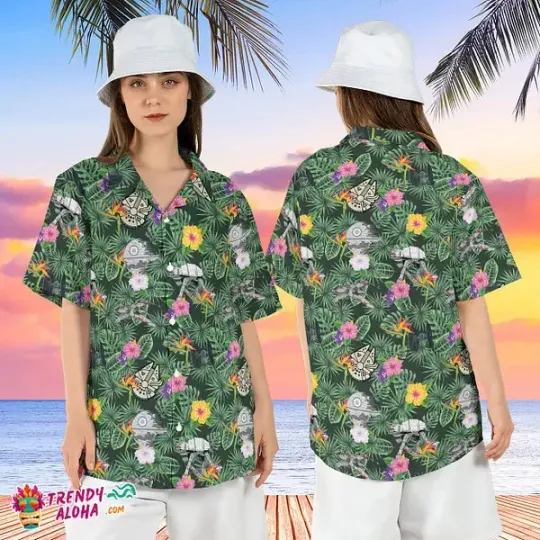 Discover At At Walker Star Wars Tropical Spaceship Floral Hawaiian Shirt