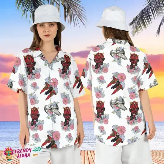 Discover Star Wars Hawaiian Shirt Floral Darth Maul Sith Lord Dark Side Clothing