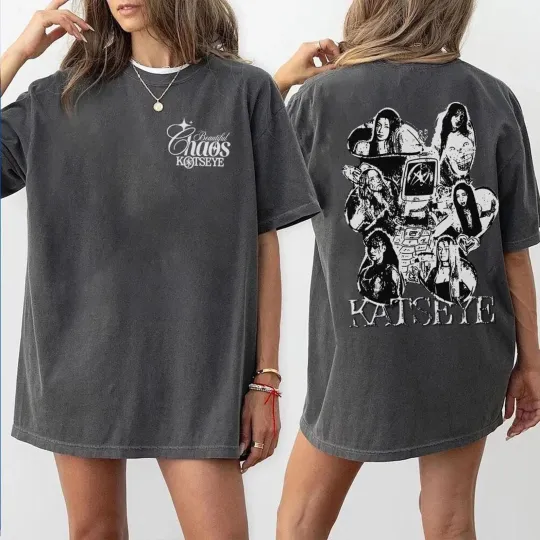 Discover Katseye the Beautiful Chaos Tour 2026 Concert Tee Double Sided T-shirt