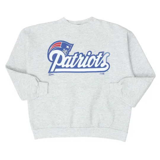 New England Patriots Ash Crewneck Sweatshirt Football
