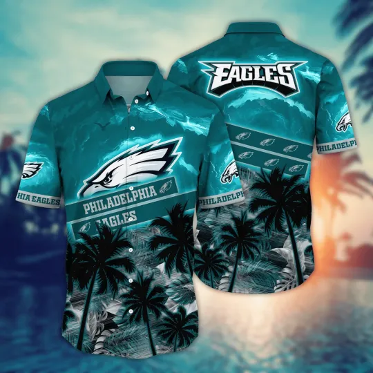 Discover Philadelphia Eagles football Hawaiian Shirt Sun Raystime Aloha Shirt
