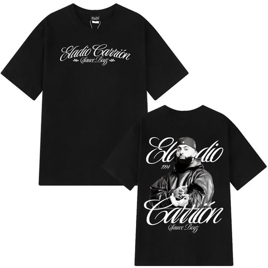Discover Rapper Eladio Carrión Sauce Boyz Tour 2026 Album Tshirt Men Women Vintage T-shirts Short-sleeved Hip-hop Punk T-shirt Streetwear