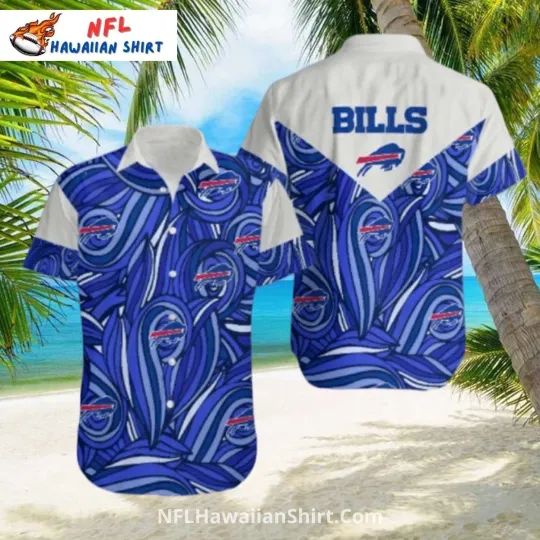 Buffalo Football Stylish Blue Swirl Design Hawaiian Shirt Size S-5XL