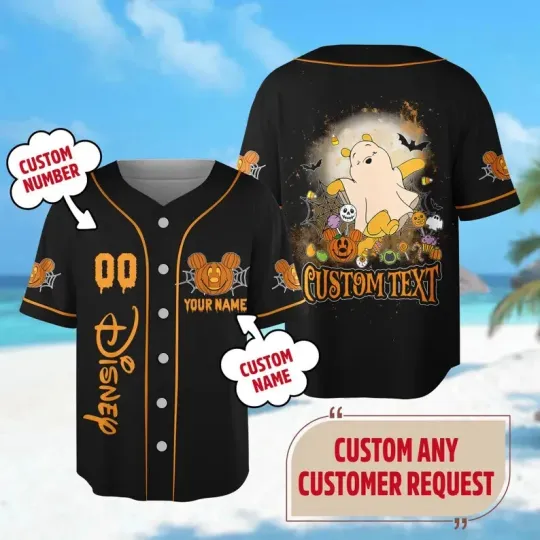 Discover Custom Winnie the Pooh 3D Baseball Jersey Shirt