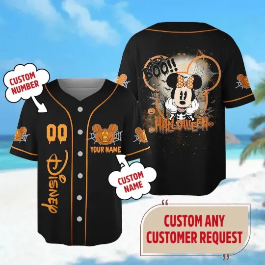 Discover Custom Minnie Mouse 3D Baseball Jersey Shirt