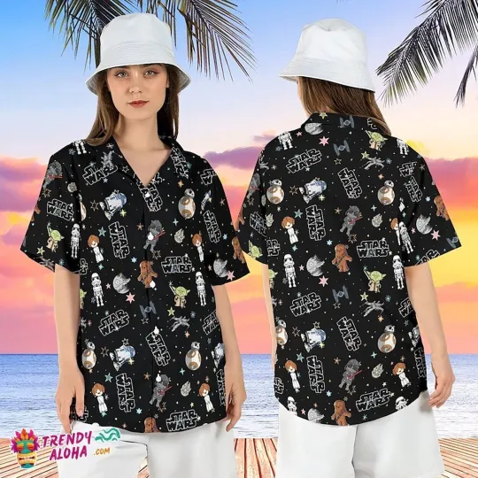 Discover Disney Star Wars Characters Galaxy Edge Tropical Aloha Hawaiian Shirt