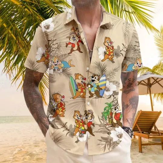 Discover Disney Chip And Dale Aloha Tropical Hawaiian Shirt