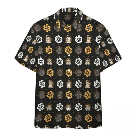 Discover Disney Star Wars Pasley Vibe Floral Black Hawaiian Shirt