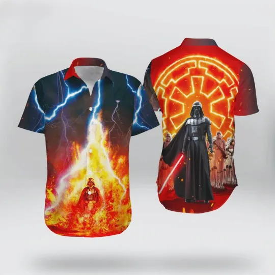 Discover Disney Star Wars Darth Vader Fire Bolt Hawaiian Shirt