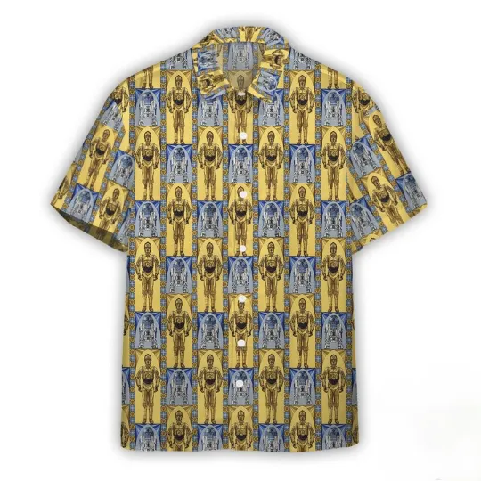 Disney Star Wars C3PO AND R2D2 Hawaiian Shirt