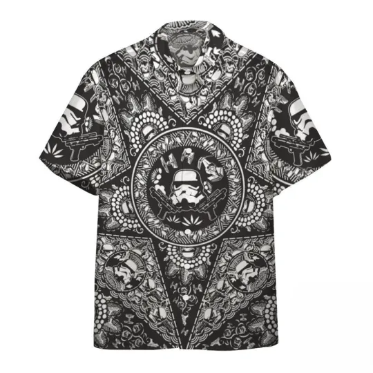 Discover Disney Star Wars Stormtropper Bandana Black Pattern Hawaiian Shirt
