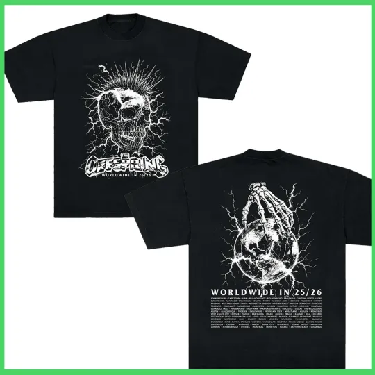 Discover The Offspring Mohawk Skull 2026 Tour T Shirt Reprint Gildan