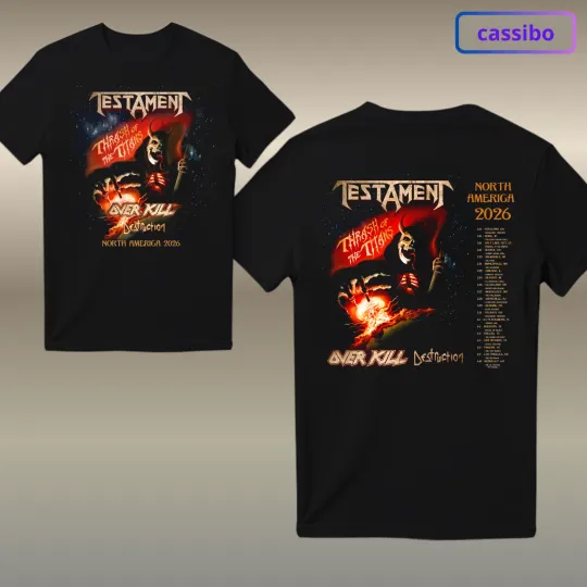 Discover Testament Thrash Of The Titans North America Tour 2026 Unisex T-Shirt