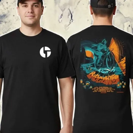 Discover The Disco Biscuits Bicycle Day West Coast Tour April 16-19 2026 Print T-Shirt