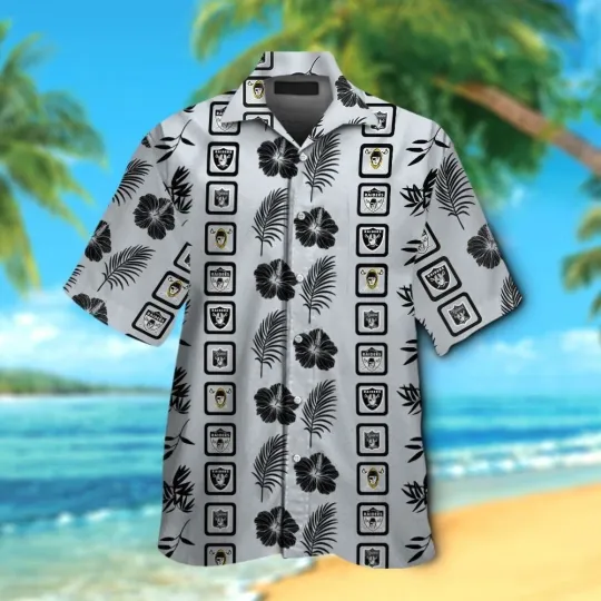 Discover Las Vegas Football Aloha Hawaiian Shirt With Hibiscus And Palm