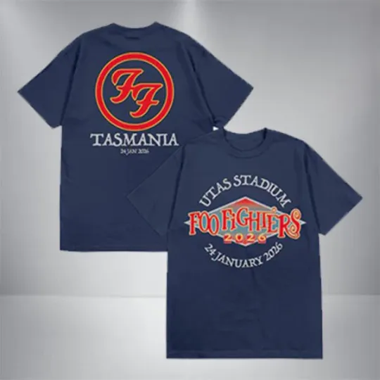 Discover FF Band Fighters Tasmania Tour Merch Utas Stadium January 24 2026, Merch Shirts
