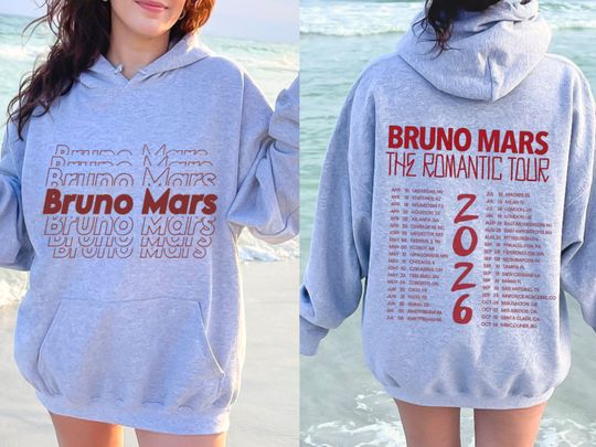 Discover New Bruno Mars The Romantic Tour 2026 Hoodie, Comfort Color T-Shirt, Concert Tour 2026, Retro Vintage Unisex Shirt, Shirt Fan Gift