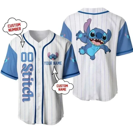 Discover Lovely Stitch Personalized 3D BASEBALL JERSEY SHIRT Mother Day Gift Best Price