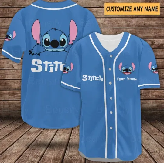 Discover Stitch And Lilo 3D BASEBALL JERSEY SHIRT US Size All Over Print Best Price