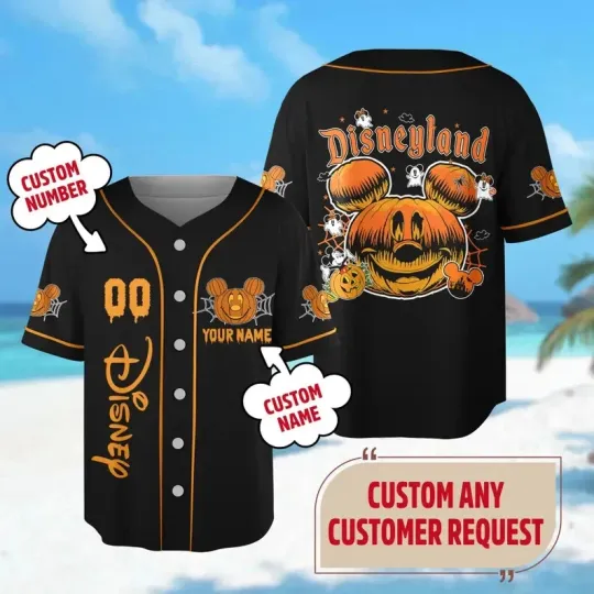 Discover Custom Mickey Halloween 3D BASEBALL JERSEY SHIRT MOTHER DAY GIFT ALL OVER PRINT