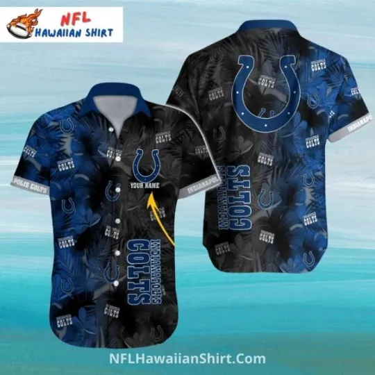 Discover Dark Floral Indianapolis Coltsss Hawaiian Shirt Custom Name Size S-5XL
