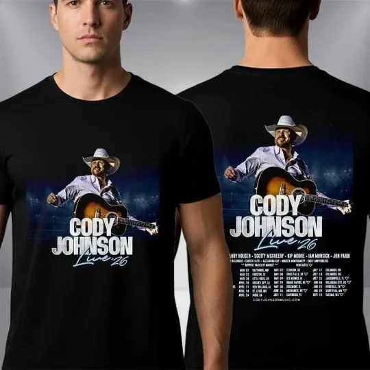 Discover Cody Johnsonn Live 26 North America Tour 2026 Schedule Tour Dates T-Shirt