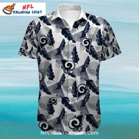 Discover LA Football Monochrome Feather Pattern football Hawaiian Aloha Shirt Size S-5XL