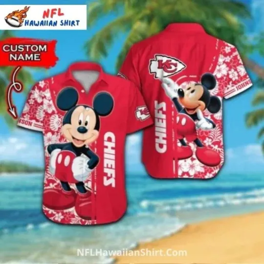 Kansas City Football Aloha Hawaiian Shirt Cartoon Football Character Print