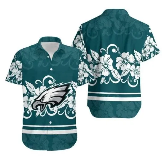 Discover Flowers Pattern football Philadelphia Hawaiian Shirt For Football Fans