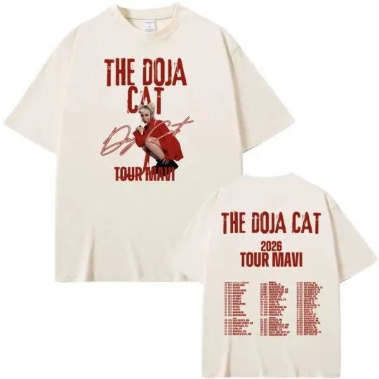Discover Singer The Doja Cat 2026 Tour Mavi Unisex T-shirt