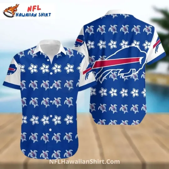 Discover Buffalo Football Hawaiian Shirt Turtle And Flower Pattern Size S-5XL