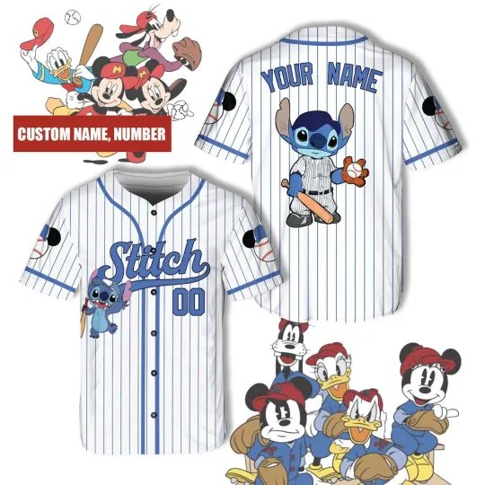 Discover Personalized Stitch On Game Day 3D Baseball Jersey Shirt