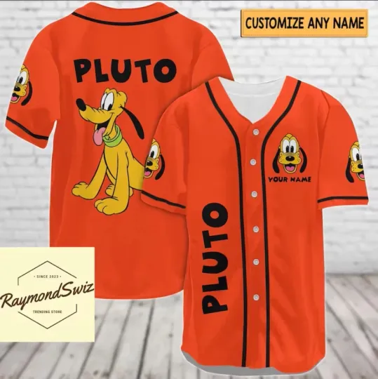 Discover Halloween Pluto Dog Orange 3D Baseball Jersey Shirt