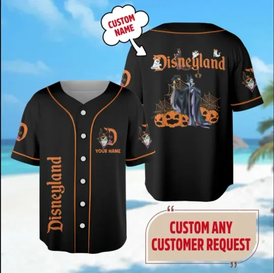 Discover Personalized Maleficent Halloween 3D Baseball Jersey Shirt