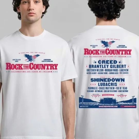 Discover Rock The Country Celebrating 250 Years Of Freedom On July 25 26 2026 T-Shirt