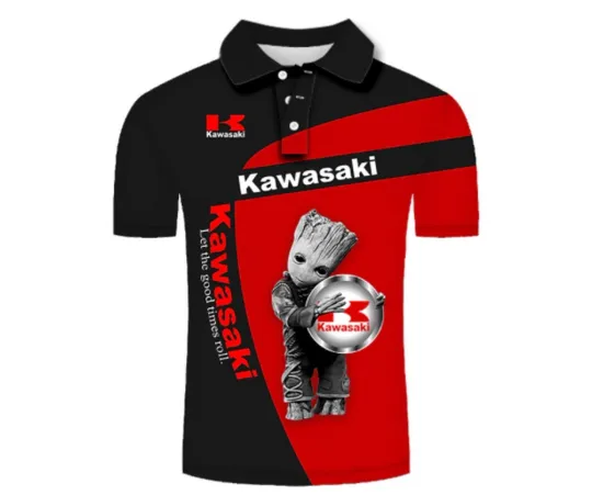 Discover 2026 Kawasaki Men Polo Shirt Summer Motorcycle Logo 3D Print High Quality