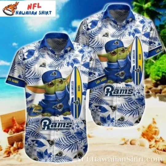 Discover LA Rams Hawaiian Shirt – Baby Yoda Tropical Vibes Edition Size S-5XL