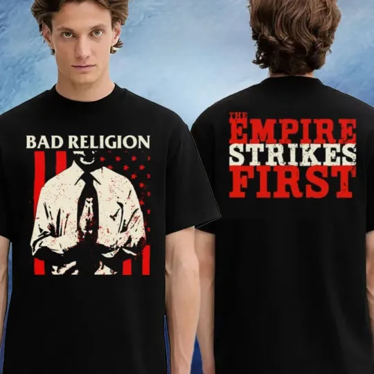 Discover Bad Religionn The Empire Strike First Tour 2026 Merch Two Sided Unisex T-Shirt