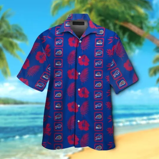 Discover Buffalo Football Aloha Hawaiian Shirt With Hibiscus And Palm Gift For Fans