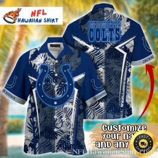 Discover Indianapolis Football Jungle Monstera Personalized Hawaiian Shirt Size S-5XL