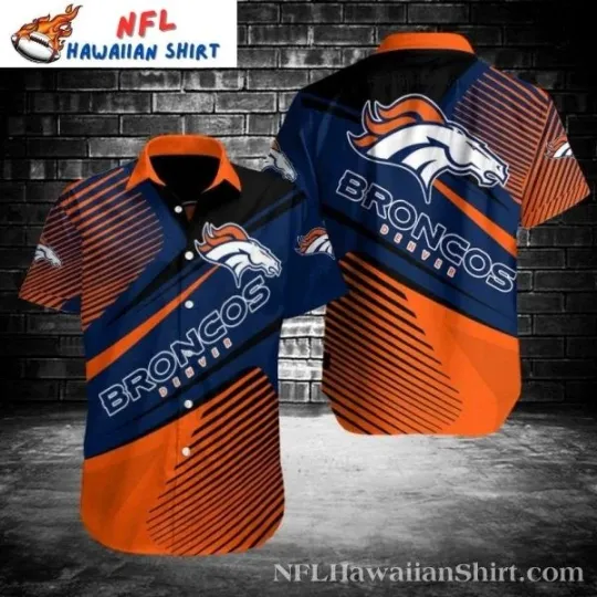 Discover Denver Football Bold Stripe And Silhouette Hawaiian Shirt Size S-5XL