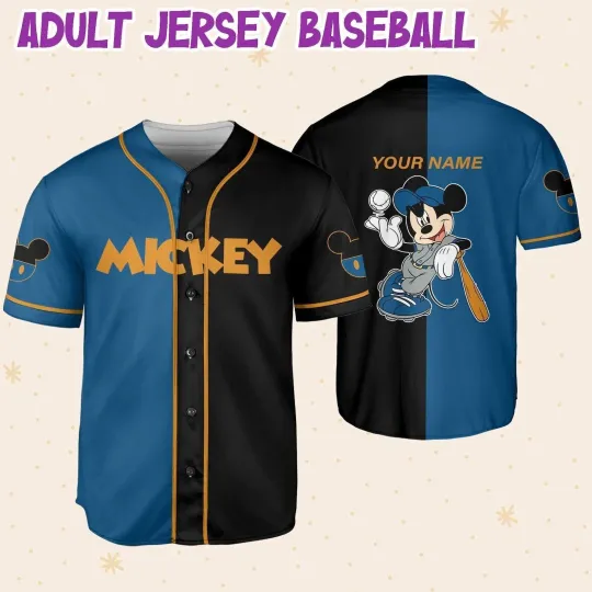 Discover Personalized Funny Mickey 3D BASEBALL JERSEY SHIRT Halloween Gift Us Size