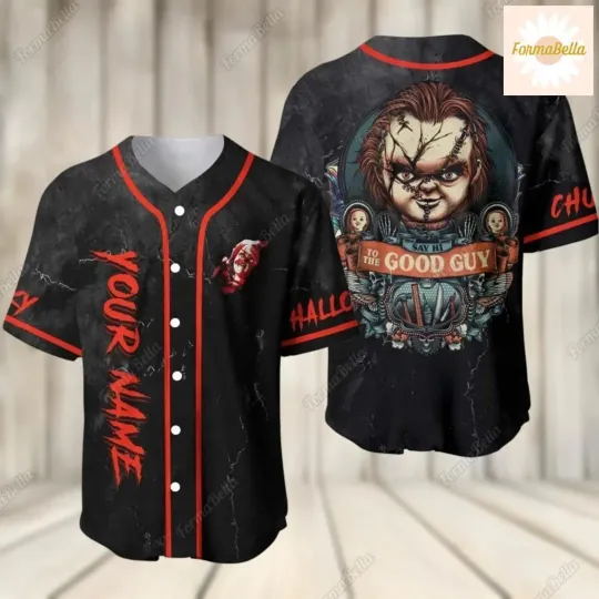 Custom Halloween Chucky Doll 3D Baseball Jersey Shirt