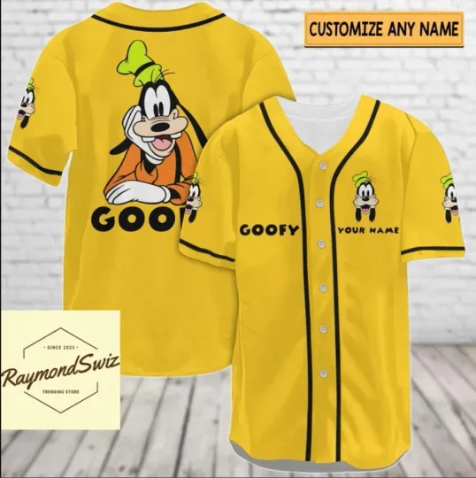 Discover Halloween Goofy Yellow 3D BASEBALL JERSEY SHIRT Halloween Gift Best Price