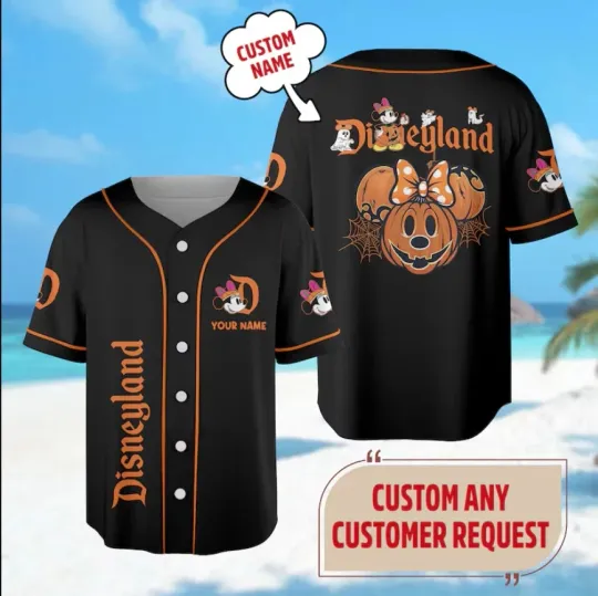 Discover Personalized Minnie Mouse Halloween 3D BASEBALL JERSEY SHIRT Best Price