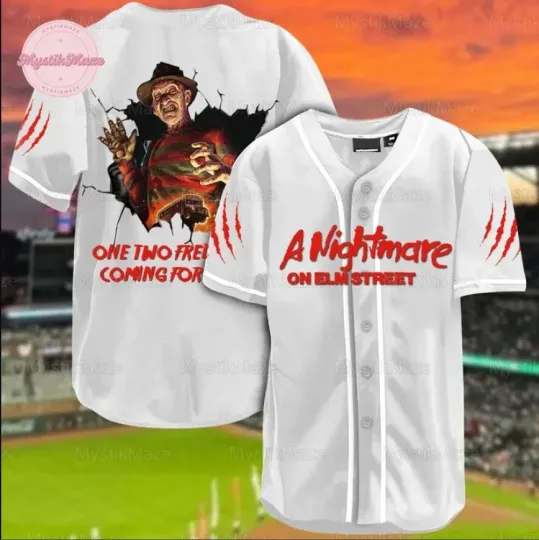 Halloween Freddy Krueger 3D Baseball Jersey Shirt