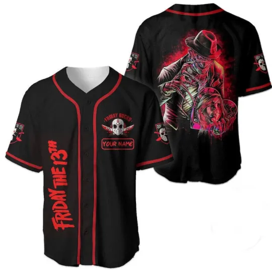 Discover Personalized Jason Voorhees And Freddy Krueger 3D BASEBALL JERSEY SHIRT US Size