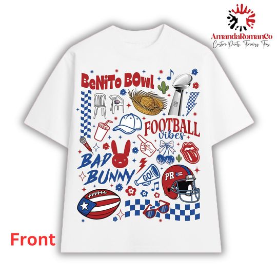 Discover Youth and Adult Benito Bowl 2026 Tee, Bad Bunny Football Shirt, Puerto Rico Football Fan Gift
