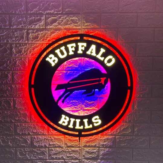 Discover Buffalo Bills LED Neon Sign 15-inch Football Team Logo